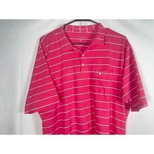 B Draddy Men's Pocket Polo Shirt Bobby Jones Carpe Diem Logo Red White Size XL